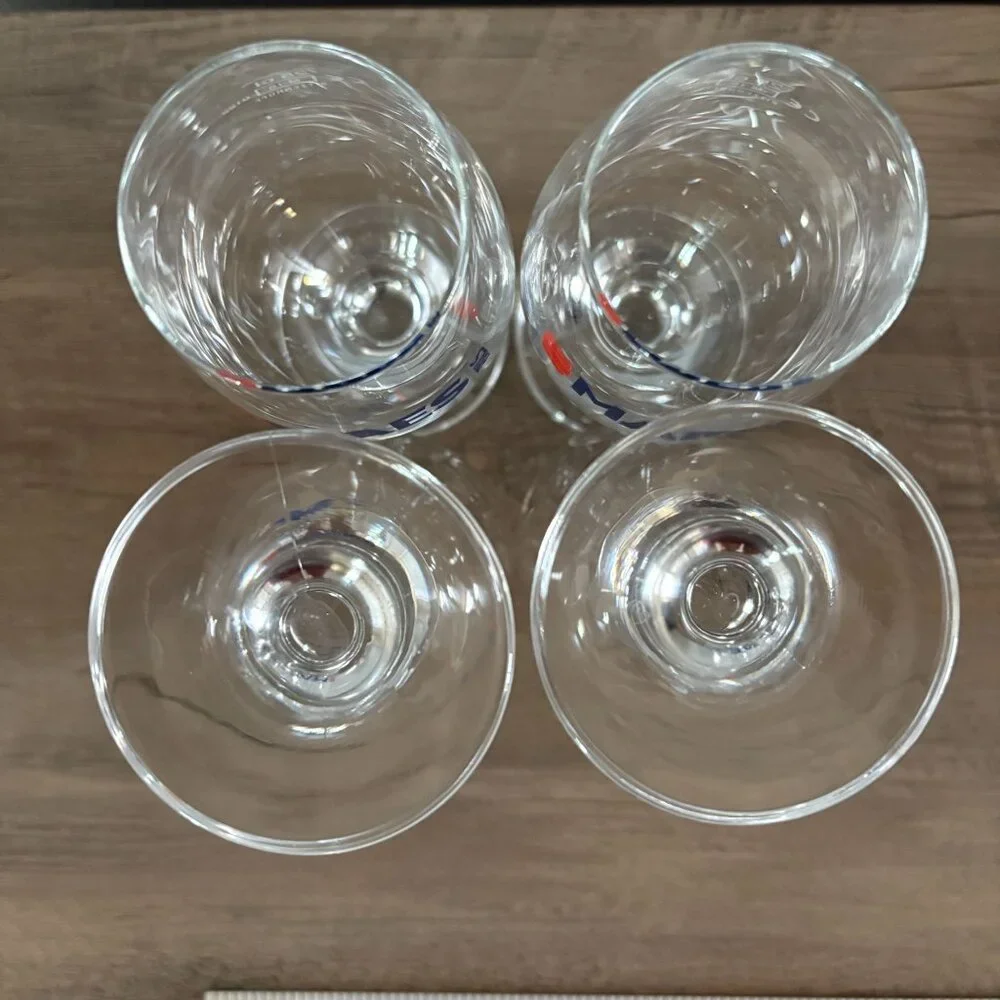 Maes‎ Pils Beer Glass Set of 4 Stemmed Tulip Logo 25cl Belgium Brewery